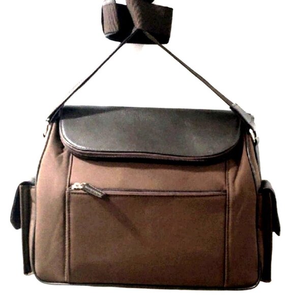 Handbags - Travel Shoulder Bag in Brown – Front & Side Pockets, Adjustable Strap - Unisex